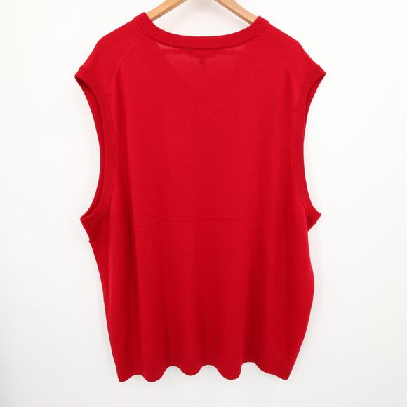 Hart Schaffner Marx Sweater Vest Red Men's Extra Fine Merino Wool V Neck NWT 3XB - Picture 12 of 12